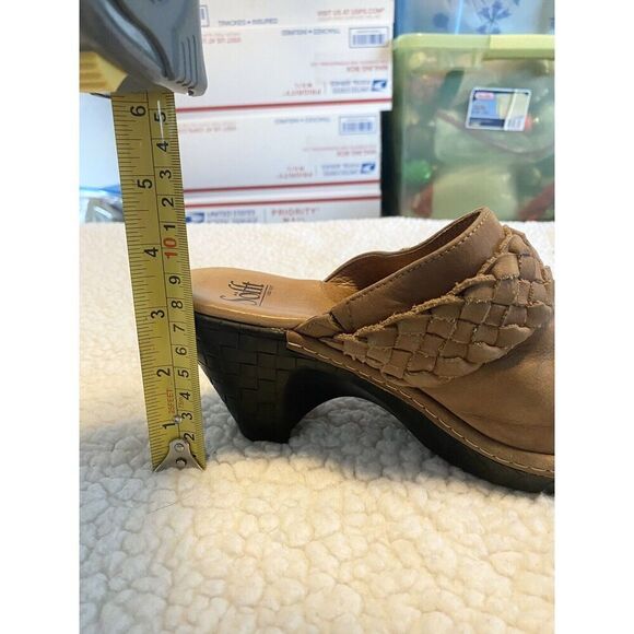 Sofft Brown Leather Slip On Mule Womens Size 6.5M Braided Open Heel Clogs Casual - Picture 8 of 8